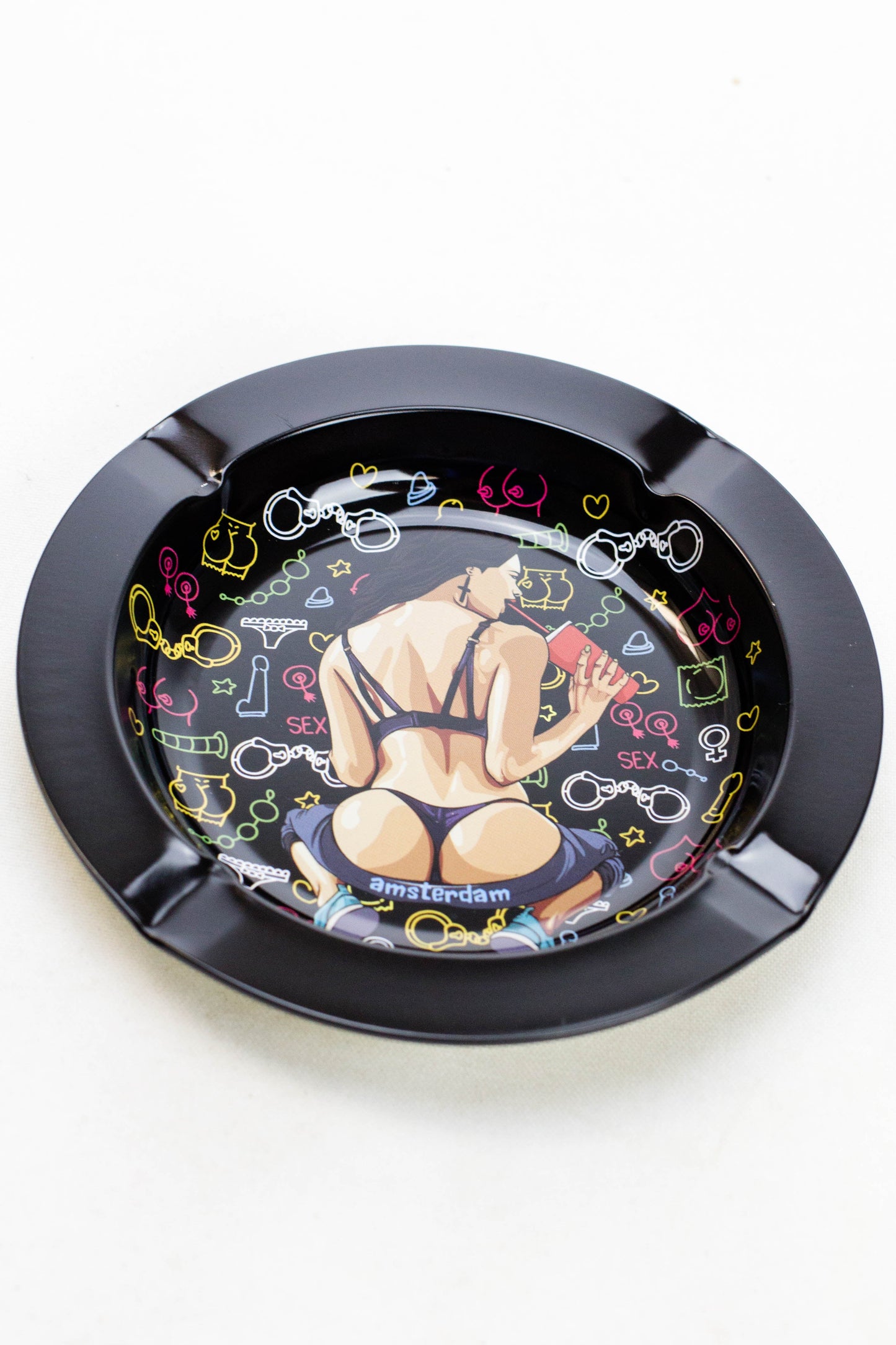 Smoke Arsenal round metal ashtray