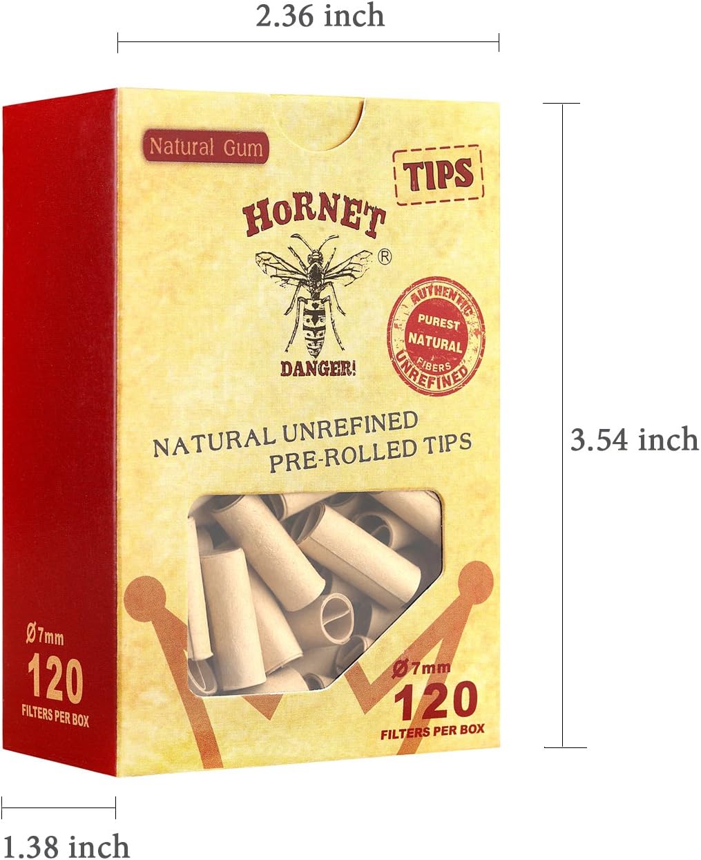 ZHORNET Unbleached Pre-Rolled Tips, Unrefined and Raw Cigarette Filters