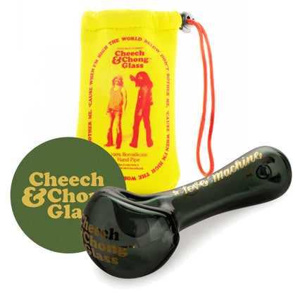 Cheech & Chong® Glass | 4.5" Smoke Love Machine Hand Pipe W/Ash Catcher Mouthpiece