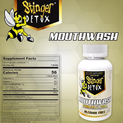 Stinger Detox | Mouthwash Drink - Vanilla Flavor - 2 FL OZ - Alcohol Free