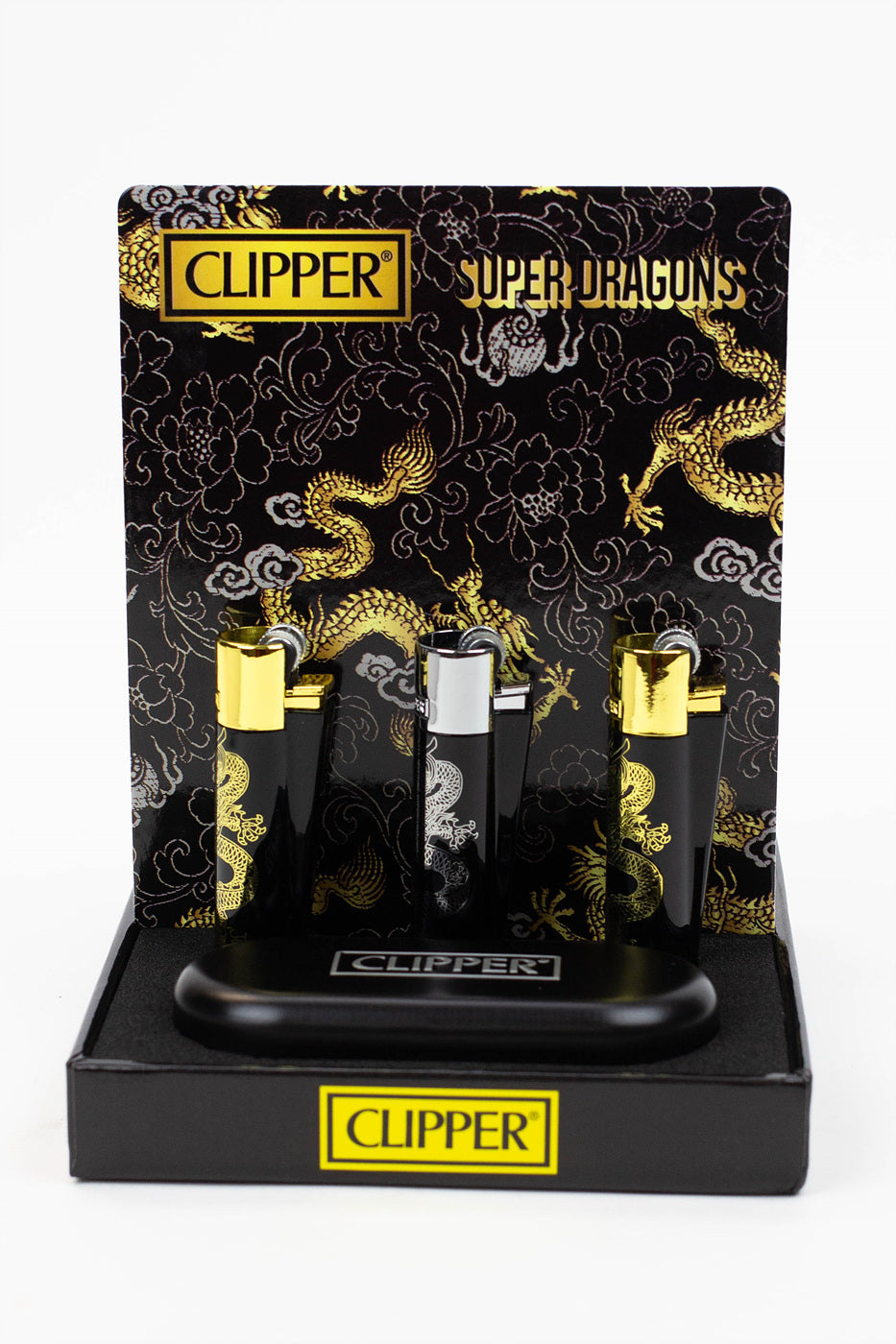 CLIPPER DRAGONS METAL LIGHTERS COLLECTION BOX OF 12