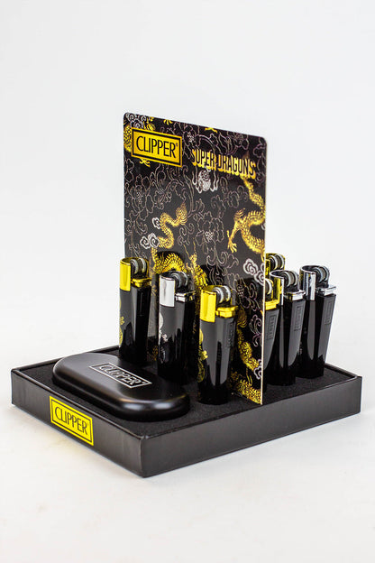 CLIPPER DRAGONS METAL LIGHTERS COLLECTION BOX OF 12