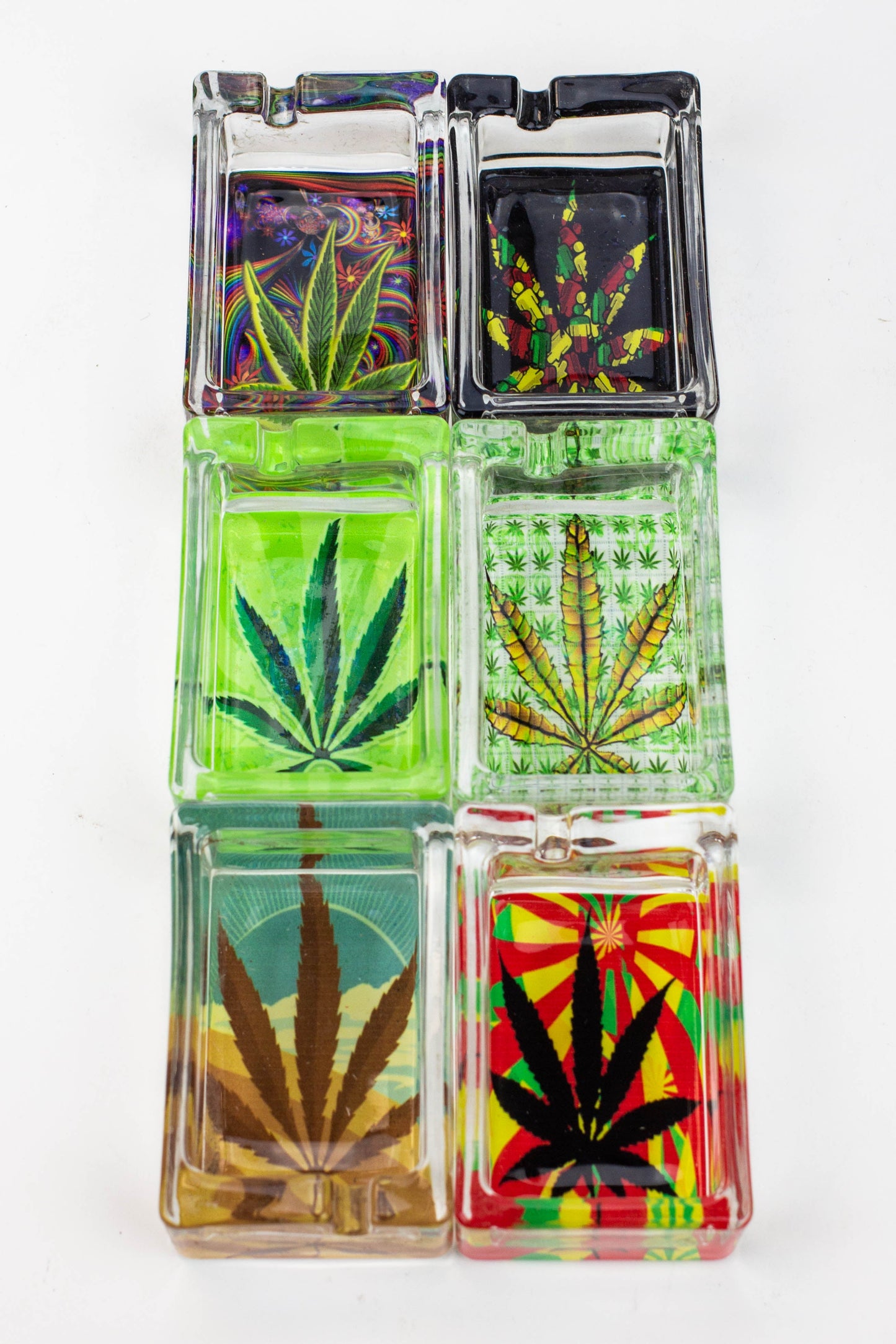 Rectangle glass ashtray Box of 6