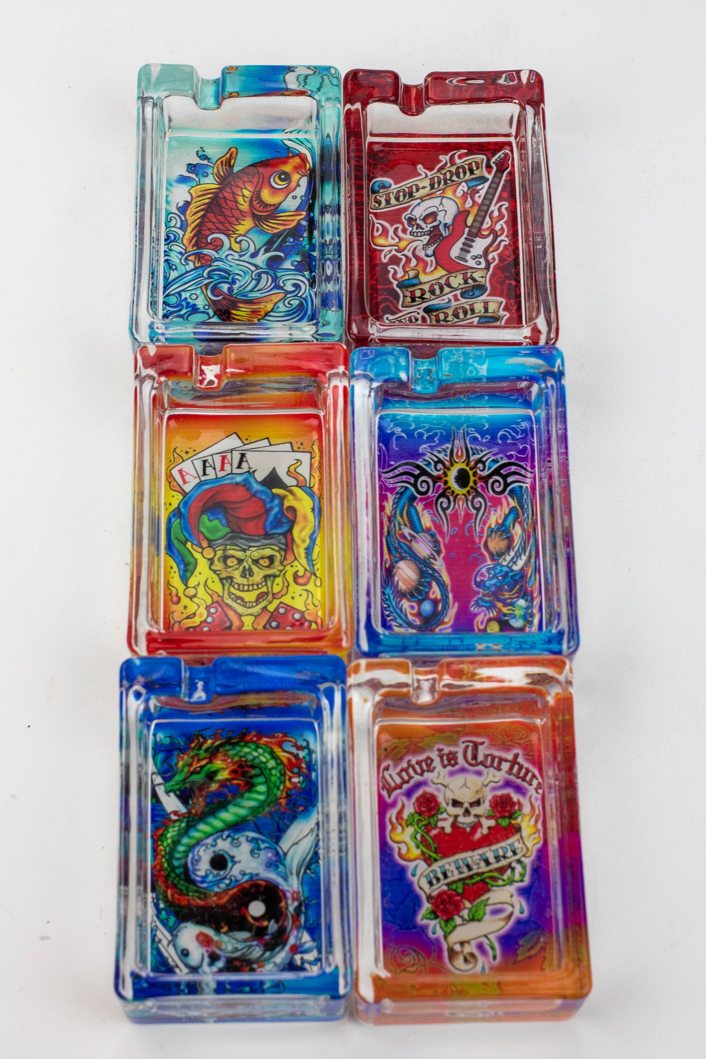 Rectangle glass ashtray Box of 6