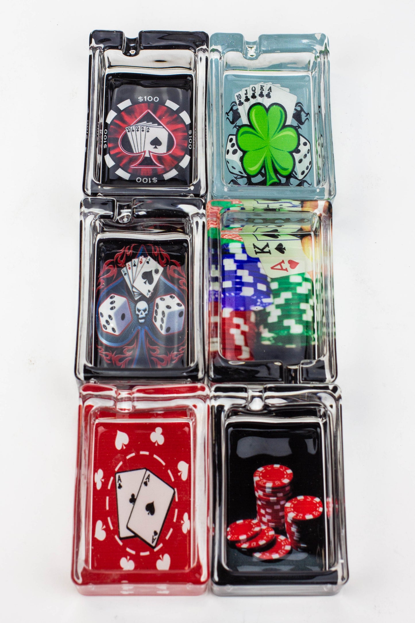 Rectangle glass ashtray Box of 6