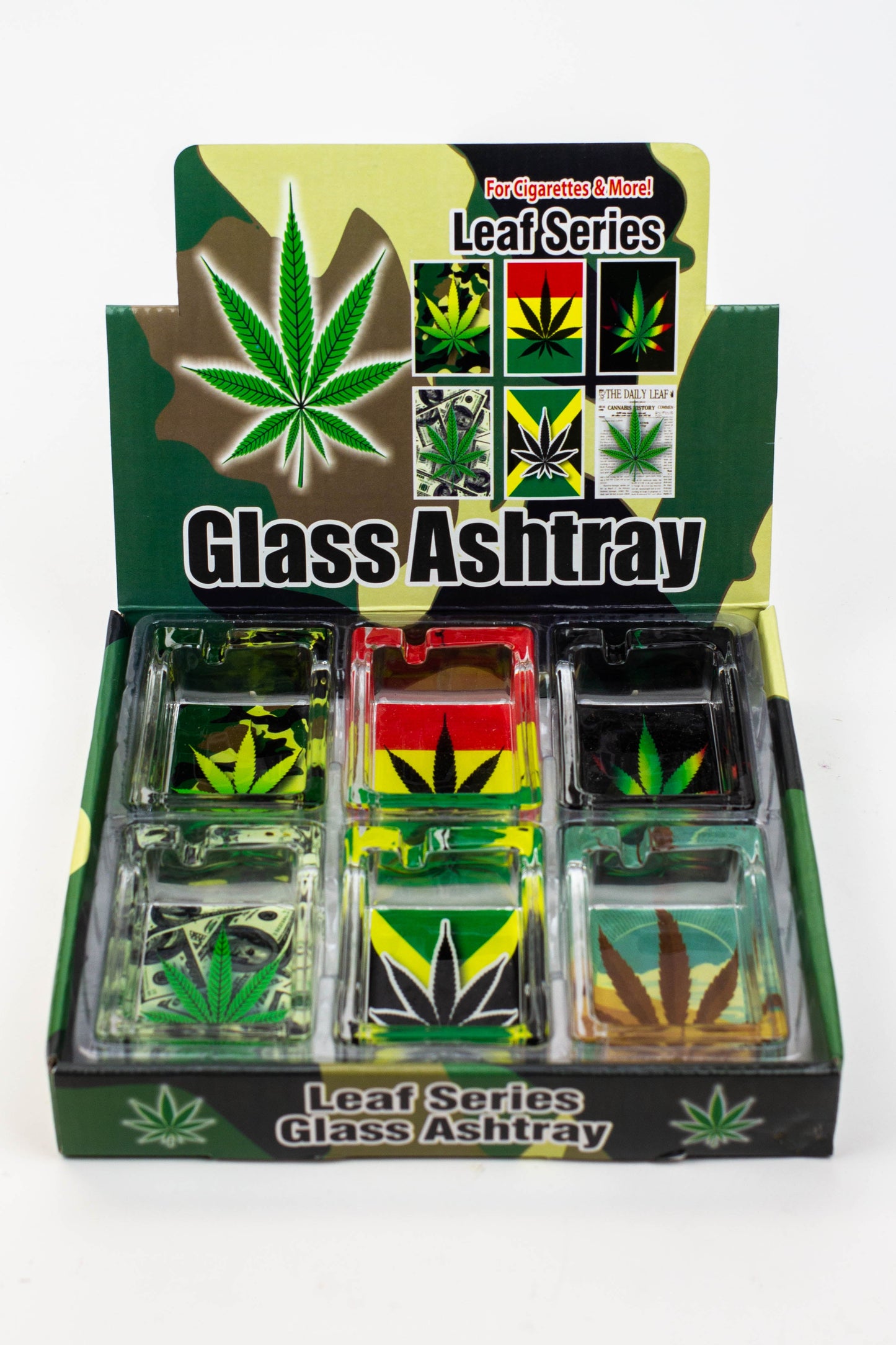 Rectangle glass ashtray Box of 6