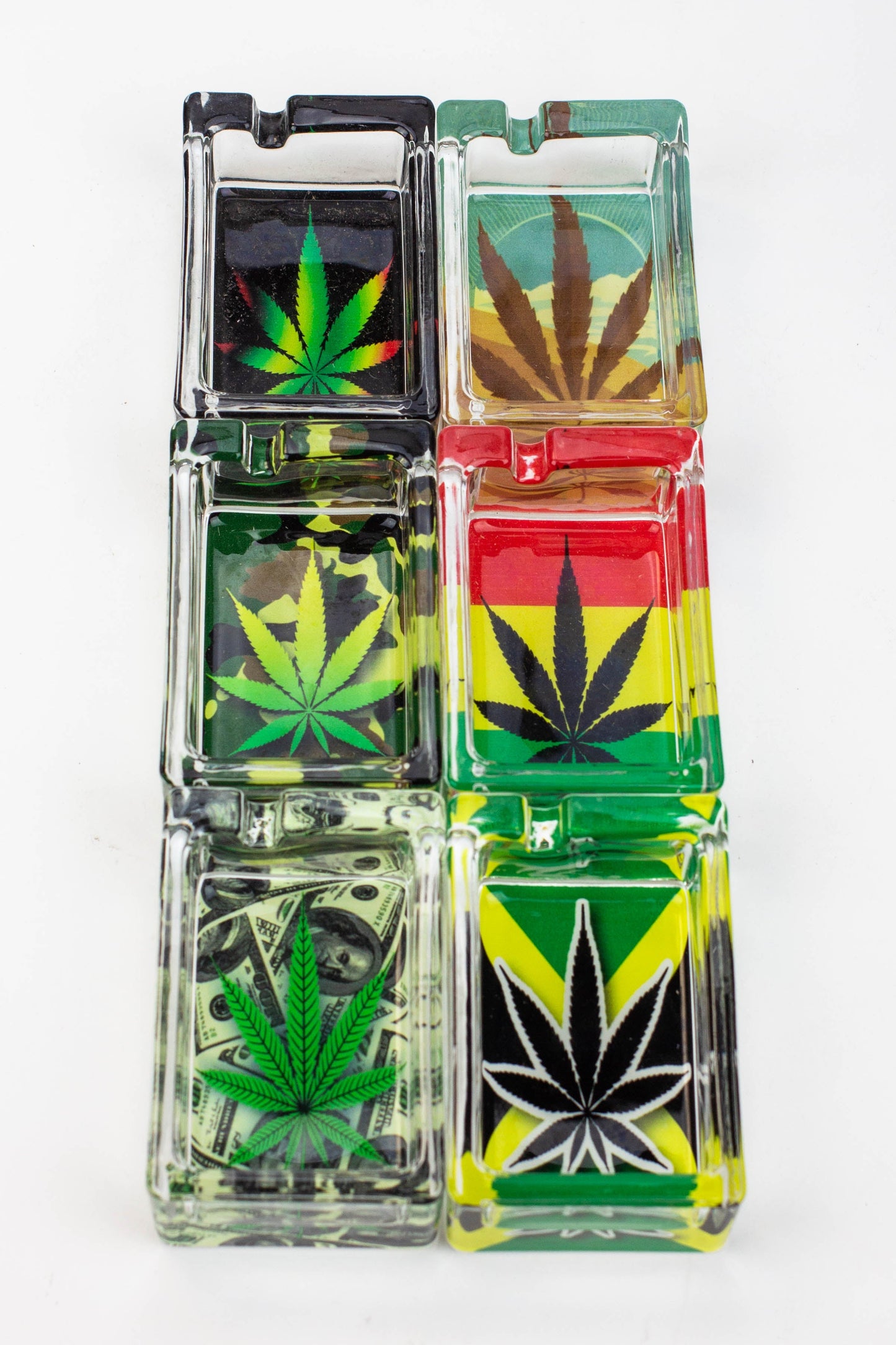 Rectangle glass ashtray Box of 6
