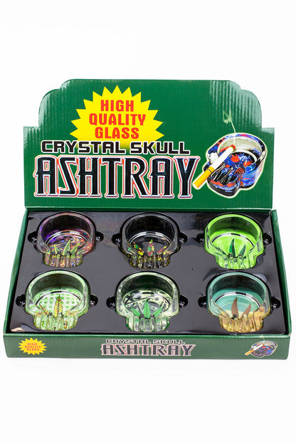 Skull shape glass ashtray Box of 6