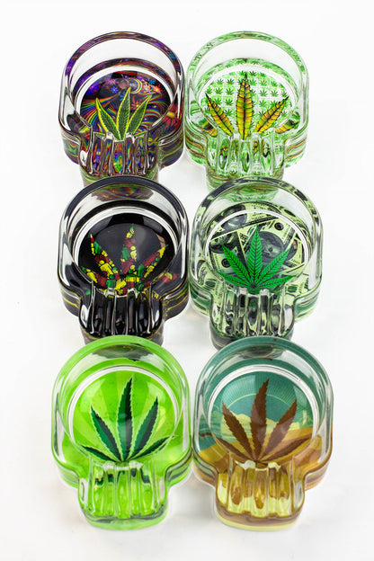 Skull shape glass ashtray Box of 6