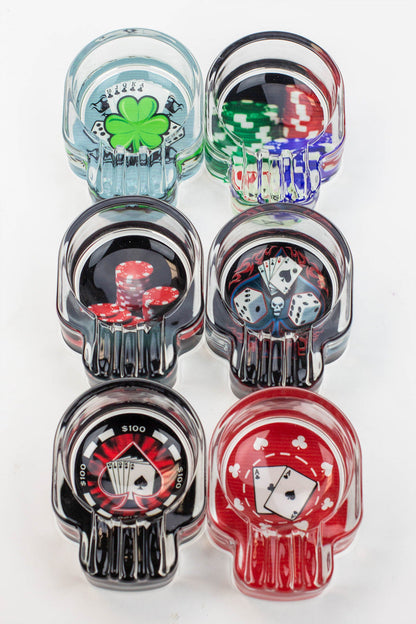 Skull shape glass ashtray Box of 6