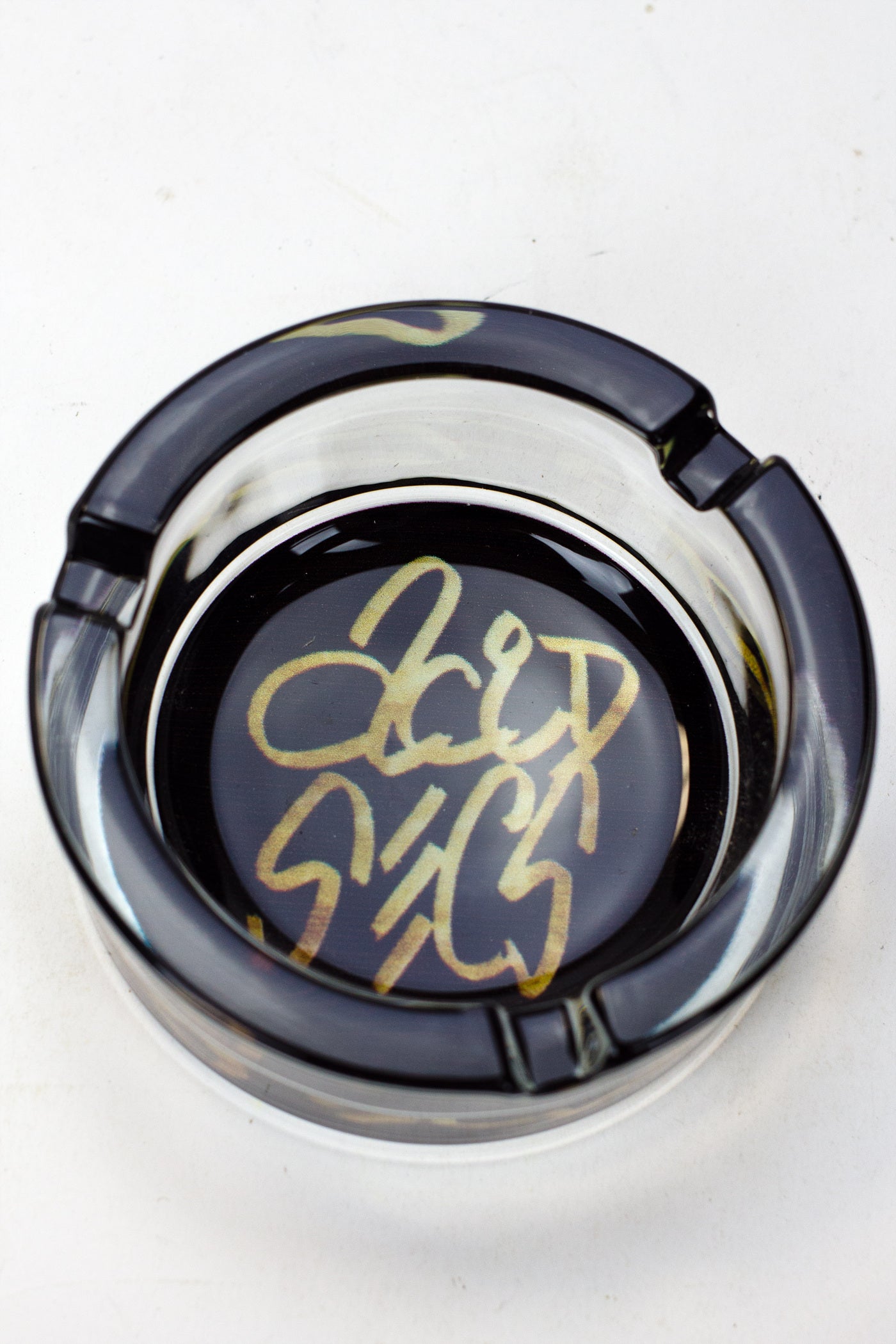 Acid Secs round glass ashtray Box of 6