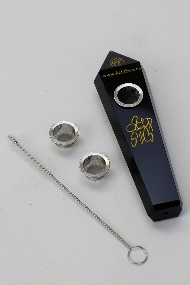 Acid Secs - Natural Obsidian Smoking Pipe