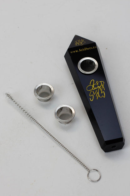 Acid Secs - Natural Obsidian Smoking Pipe