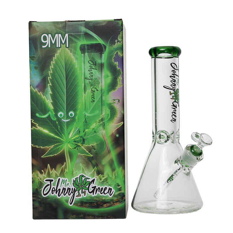 Johnny Green 12″ 9mm Beaker With Elephant Joint With Grid Percolator Slide – Green (MJG-002)