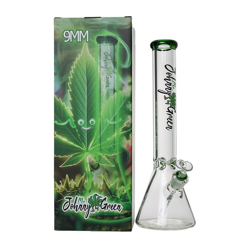 Johnny Green | 16″ 9mm Beaker with Elephant Joint and Grid Percolator Slide – Green (MJG-003)