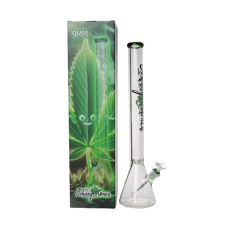 Johnny Green | 24″ 9mm Beaker with Elephant Joint and Grid Percolator Slide – Green (MJG-005)