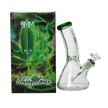 Johnny Green | 10″ 9mm Beaker Bent Neck with Grid Percolator Slide – Green (MJG-006)