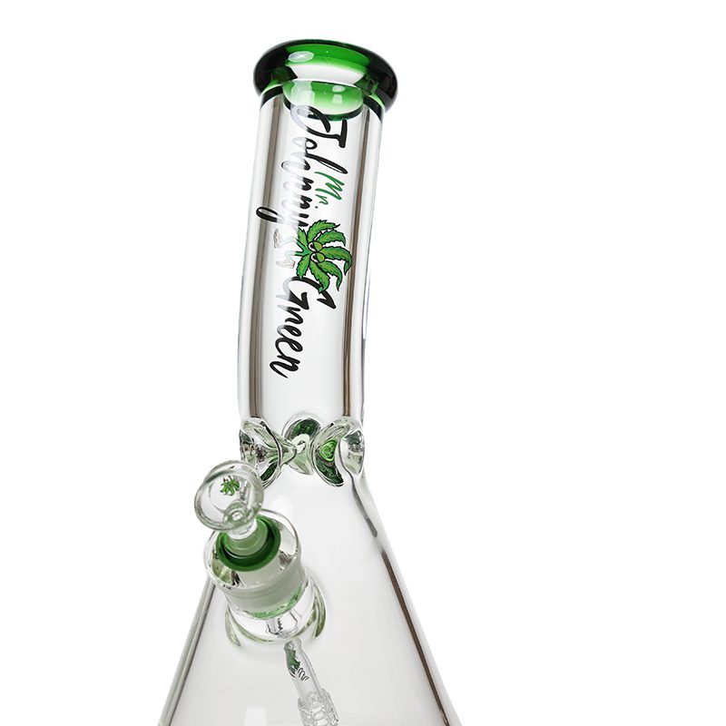 Johnny Green | 12″ 9mm Beaker Bent Neck with Grid Percolator Slide – Green (MJG-007)