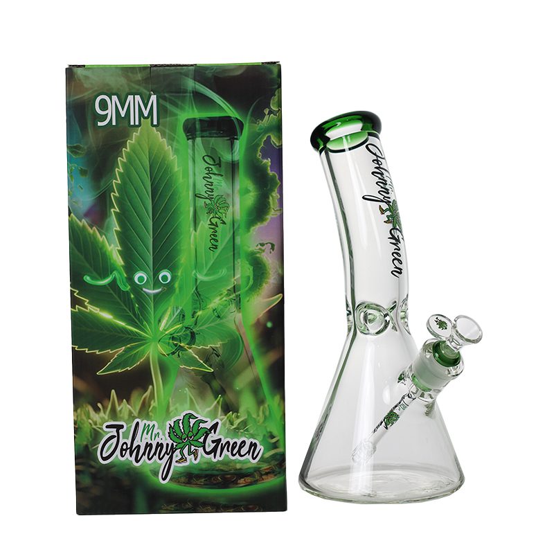Johnny Green | 12″ 9mm Beaker Bent Neck with Grid Percolator Slide – Green (MJG-007)