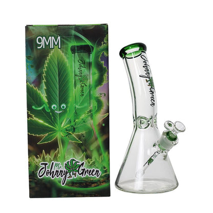 Johnny Green | 12″ 9mm Beaker Bent Neck with Grid Percolator Slide – Green (MJG-007)