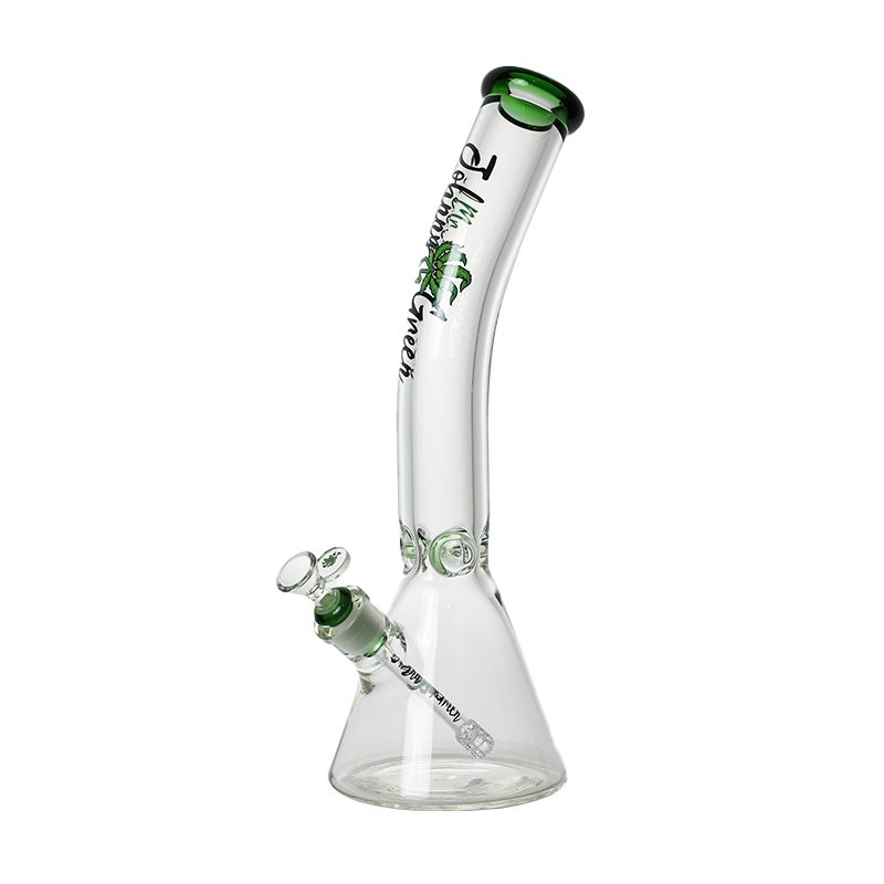 Johnny Green | 16″ 9mm Beaker Bent Neck with Grid Percolator Slide – Green (MJG-008)