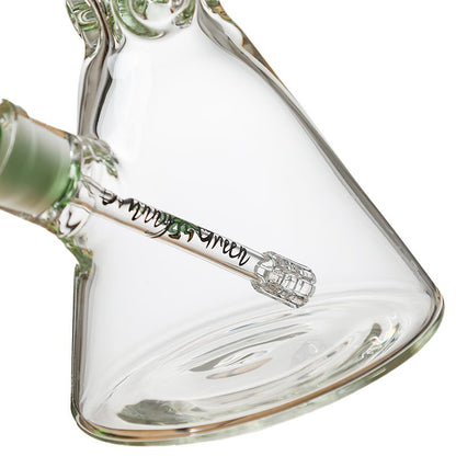 Johnny Green | 16″ 9mm Beaker Bent Neck with Grid Percolator Slide – Green (MJG-008)