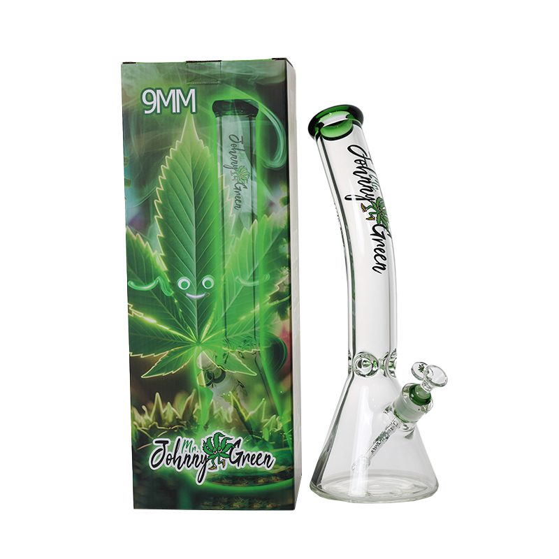 Johnny Green | 16″ 9mm Beaker Bent Neck with Grid Percolator Slide – Green (MJG-008)
