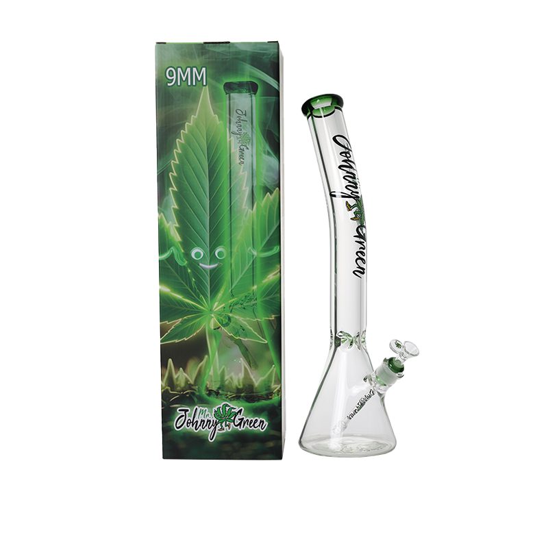 Johnny Green | 20″ 9mm Beaker Bent Neck with Grid Percolator Slide – Green (MJG-009)