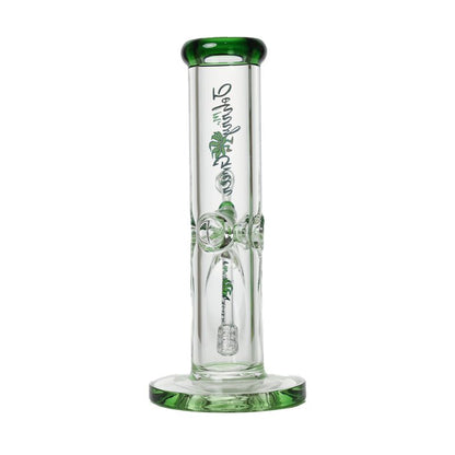 Johnny Green | 10″ 9mm Straight Tube with Grid Percolator Slide – Green (MJG-011)