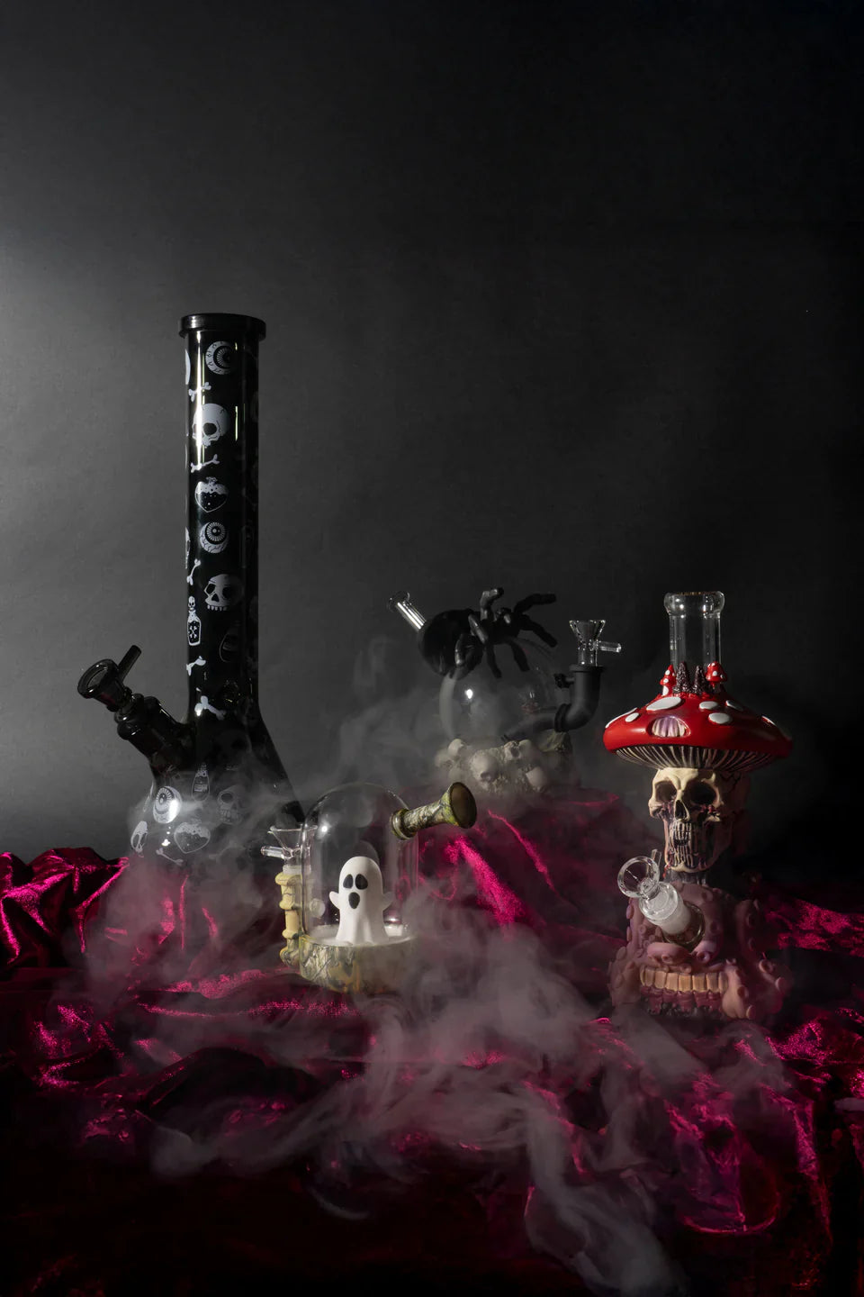 LIT® Silicone | 10.5" Shroom Skull Water Pipe [TS235]