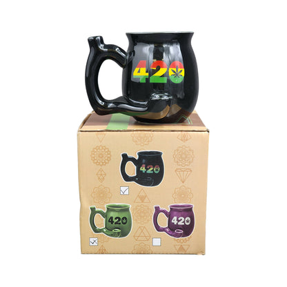 420 Mug - Black Mug with Rasta Colors