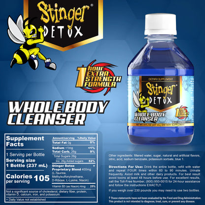 Stinger Detox | Whole Body Cleanser 1-Hour Extra Strength Drink– 8 FL OZ