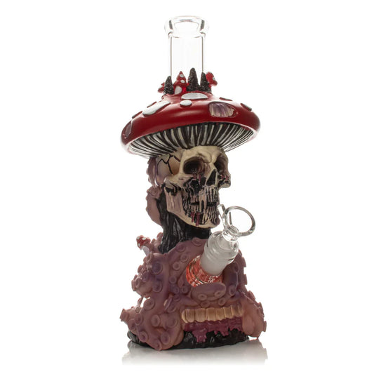 LIT® Silicone | 10.5" Shroom Skull Water Pipe [TS235]