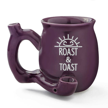 PREMIUM ROAST & TOAST PIPE MUG - SHINY PLUM WITH WHITE PRINT